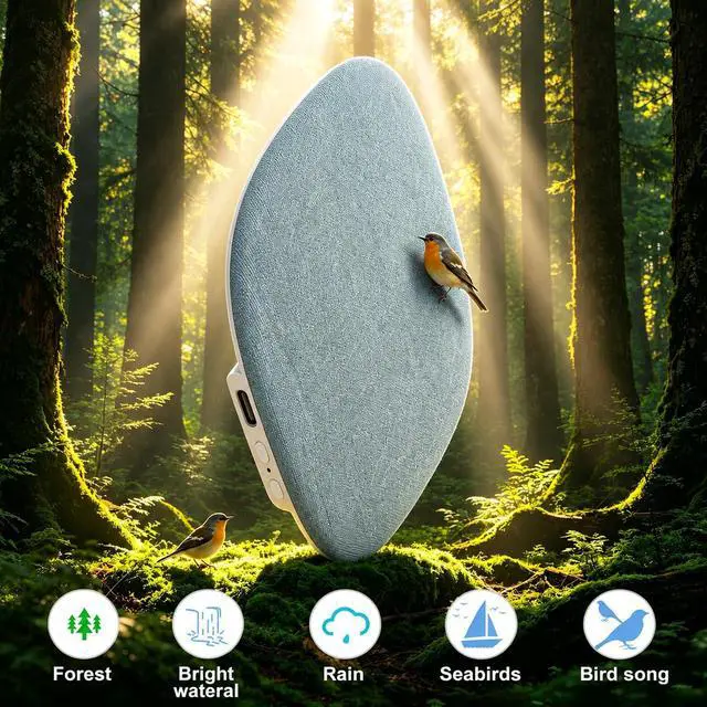 Alt view image 2 of 6 - Under Pillow Sleep Speaker, Flat Bluetooth Pillow Speaker for Sleeping | Material: Plastic & woven fabric. Use: Bone conduction audio for bedtime relaxation, side sleepers, and masking noise