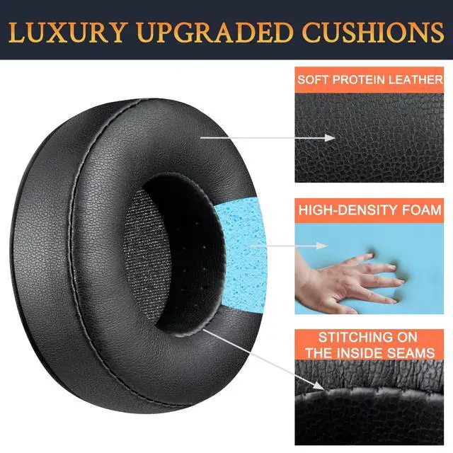 Alt view image 3 of 7 - Earpads for Skullcandy Hesh/Hesh2 Headphones - Black | Not Fit Hesh 3/Hesh ANC/Hesh Evo Headphones