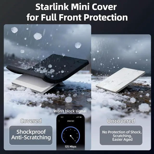 Alt view image 2 of 6 - Starlink Mini Cover, Starlink Mini Protective Cover Liquid Silicone Sleeve Accessories for Camping Outdoor Protector from Scratching Hailstone Black