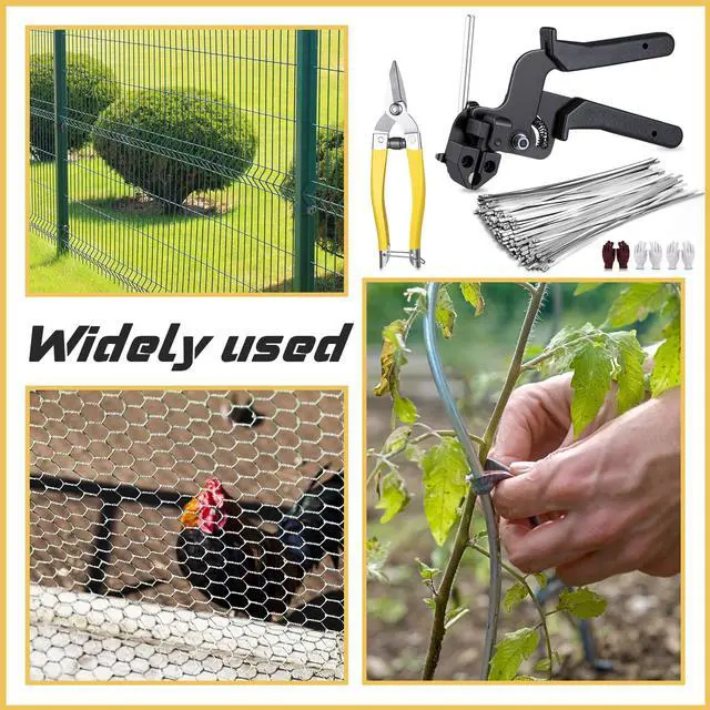 Alt view image 5 of 7 - 155 Pack Stainless Steel Cable Tie Gun Kit, 150 Pcs 6/8/11.8 Inch Metal Zip Ties (50 of Each), Adjustable Fastening and Cutting Tools for Fence, Chain Link Fence, Pipe, Industrial Use
