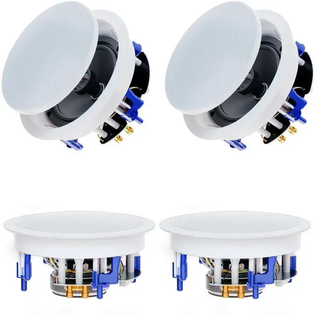 Main image of 6.5'' 640Watts 2-Way Bluetooth Ceiling Speakers Package Great for Home Theater System, Living Room,Office,Flush Mount Wired(4 Speakers)