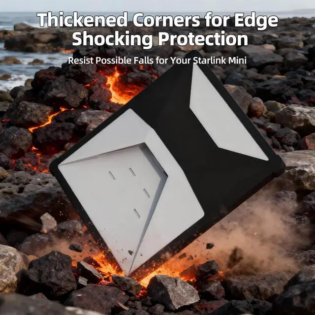 Alt view image 4 of 6 - Starlink Mini Cover, Starlink Mini Protective Cover Liquid Silicone Sleeve Accessories for Camping Outdoor Protector from Scratching Hailstone Black