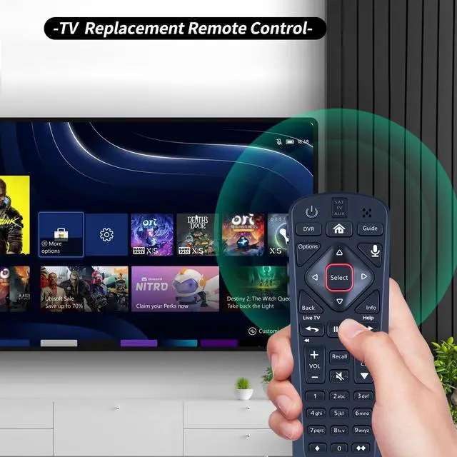 Alt view image 2 of 7 - Remote Control for Dish Network Upgraded 54 Series 54.0 54.1 54.2 54.3 UHF | Compatible with The Hopper, Wally, Joey Receivers, with Voice Search Function