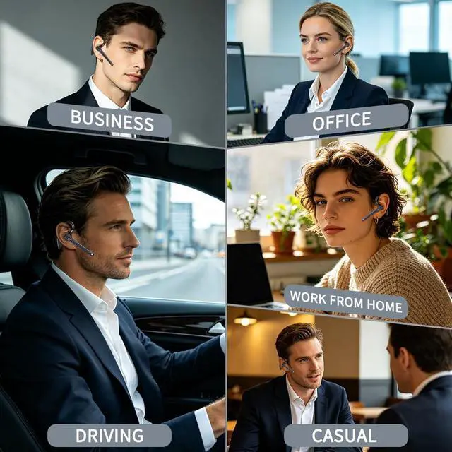Alt view image 5 of 7 - Bluetooth Headset with USB Type C 270 Degrees Rotatable Microphone for Truck Driver Bussiness and Travel