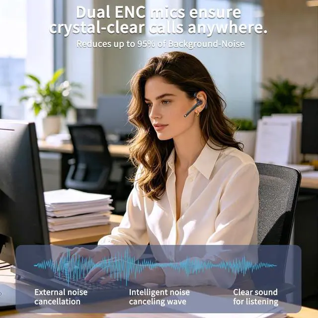 Alt view image 6 of 7 - Bluetooth Headset with USB Type C 270 Degrees Rotatable Microphone for Truck Driver Bussiness and Travel