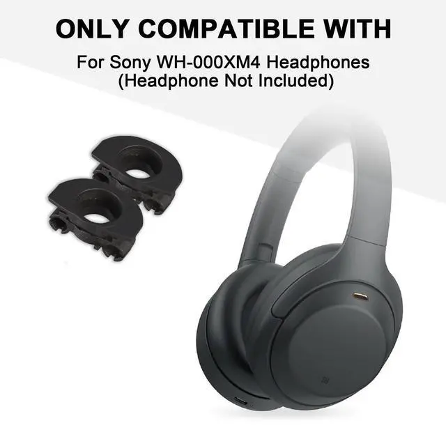 Alt view image 2 of 7 - WH-1000XM4 Hinge Swivels + U Shaped Metal Hinge Lock Grove Replacement for Sony WH-1000XM4 Headphone,Replacement Parts Accessories Hinge Spins(Black)