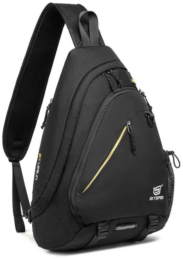 Main image of Sling Laptop Bag (Up to 13 Inch) - 18L Crossbody Sling Backpack Travel Shoulder Bag Hiking Daypack for Men Women(Black)