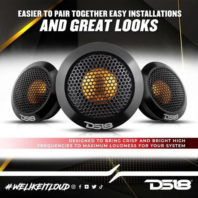 Alt view image 4 of 7 - DTX 2.2 Inches Titanium Dome Tweeter with Aluminum Body - Sound Quality 60 Watts Peak 4 OHMS Neodymium Magnet (2 Speakers)