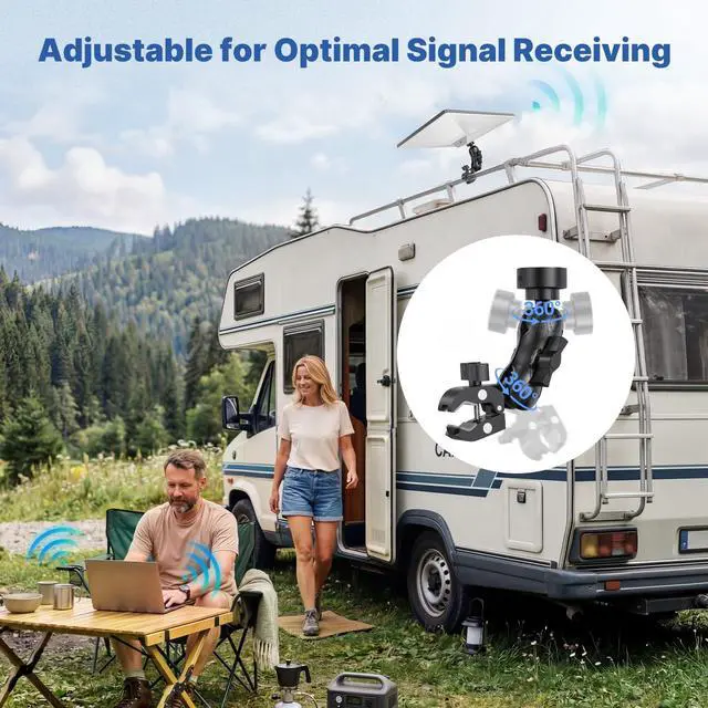 Alt view image 7 of 7 - for Starlink Mini Mount 2026/2025 New Upgraded and 2024 Pipe Adapter | Starlink Mini Clamp Mount for Car, RV, Yacht, Pole, Roof Rack, Camper, Universal Pipe Adapters & 1.5" Bigger Ball Head
