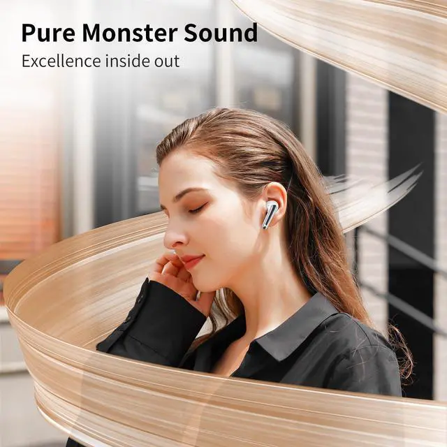 Alt view image 2 of 7 - N-Lite 203 AirLinks Wireless Earbuds, Bluetooth 5.3 Headphones HiFi Stereo, Wireless Earphones with HD Clear Call, 30H Playback, Touch Control, Type-C Charging, IPX6 Waterproof in-Ear Earbuds