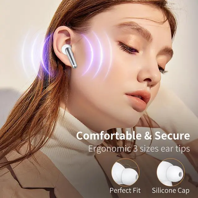 Alt view image 6 of 7 - N-Lite 203 AirLinks Wireless Earbuds, Bluetooth 5.3 Headphones HiFi Stereo, Wireless Earphones with HD Clear Call, 30H Playback, Touch Control, Type-C Charging, IPX6 Waterproof in-Ear Earbuds