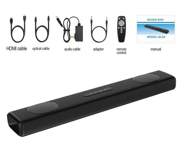 Alt view image 6 of 7 - 100W Sound Bar for Smart TV, 2.2 ch Soundbar with Bluetooth 5.3/ARC/Opt/AUX Connect, Surround Sound System for TV with 4 Speakers, Home Audio Surround Sound System for TV PC Projector