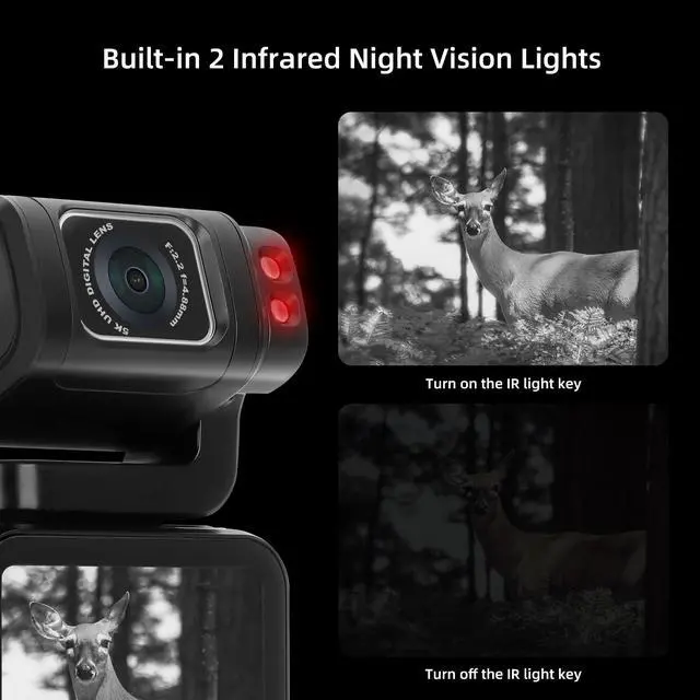 Alt view image 4 of 7 - M3 Pocket Camera, 4K 60FPS Handheld Video Camcorder | 5K & 3.5'' Rotatable IPS Screen| WiFi & Night Vision Camera for Vlogging | with 3250mAh Battery, 64G Card, Mini Bracket