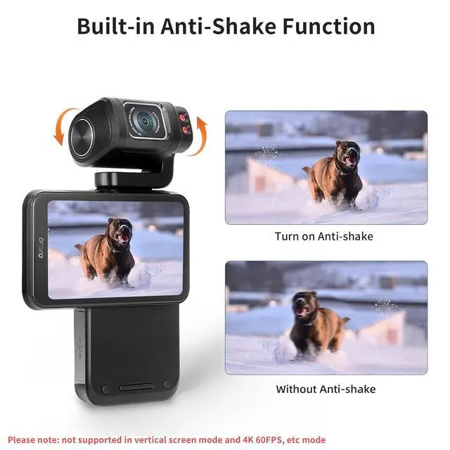 Alt view image 5 of 7 - M3 Pocket Camera, 4K 60FPS Handheld Video Camcorder | 5K & 3.5'' Rotatable IPS Screen| WiFi & Night Vision Camera for Vlogging | with 3250mAh Battery, 64G Card, Mini Bracket