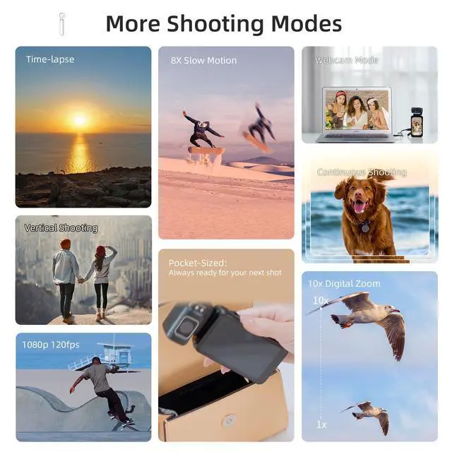 Alt view image 6 of 7 - M3 Pocket Camera, 4K 60FPS Handheld Video Camcorder | 5K & 3.5'' Rotatable IPS Screen| WiFi & Night Vision Camera for Vlogging | with 3250mAh Battery, 64G Card, Mini Bracket