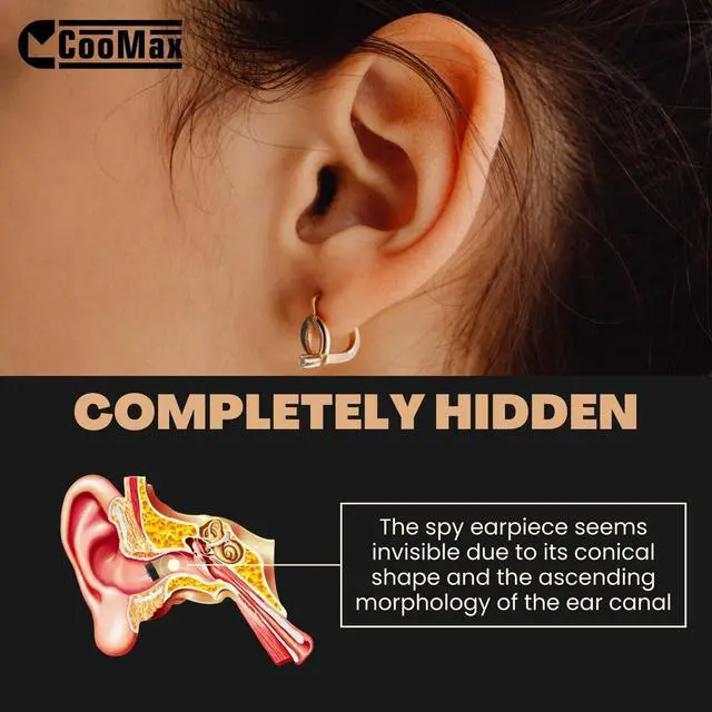 Alt view image 3 of 7 - Mini Hidden Spy Earphone Wireless Earpiece Headset Microphone Detection