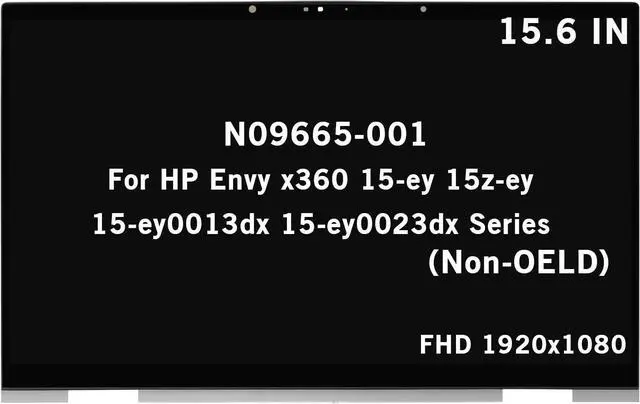 Main image of N09665-001 Screen Replacement for HP Envy x360 15-ey 15z-ey 15-ey0013dx 15-ey0023dx Series FHD 1920x1080 IPS LCD Display Touch Screen Digitizer Assembly Bezel with Control Board (Non-OELD)