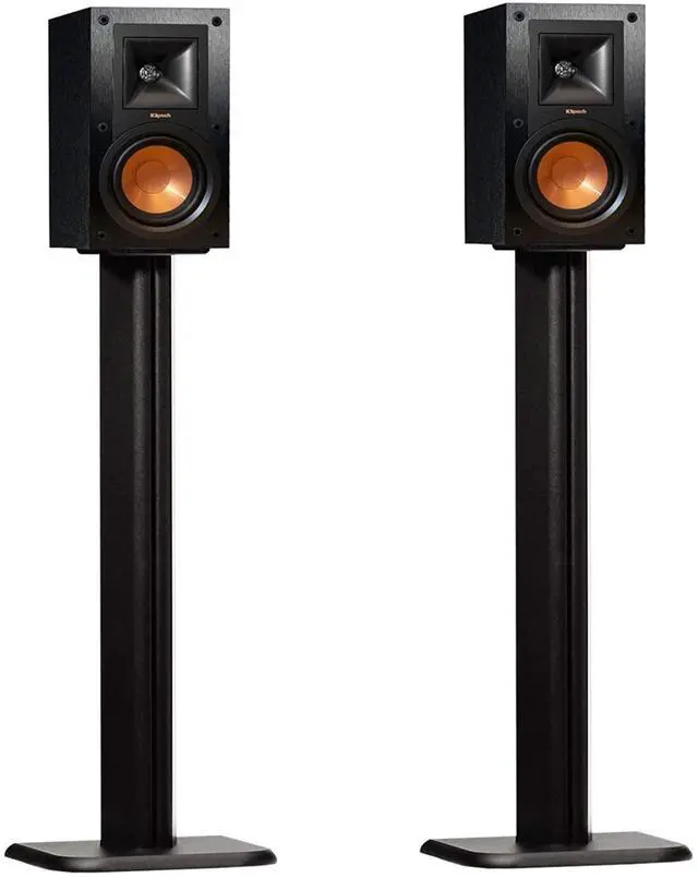 Main image of Universal Floor Speaker Stands - Vibration-Absorbing MDF Design Works with Klipsch, Polk, JBL & Other Bookshelf Speakers Or Studio Monitors - Includes Sound Iso Pads & Carpet Spikes