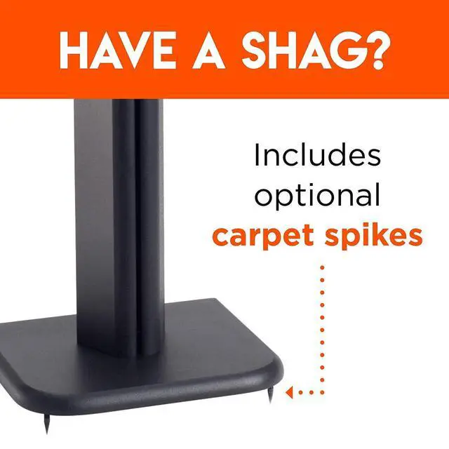 Alt view image 6 of 7 - Universal Floor Speaker Stands - Vibration-Absorbing MDF Design Works with Klipsch, Polk, JBL & Other Bookshelf Speakers Or Studio Monitors - Includes Sound Iso Pads & Carpet Spikes
