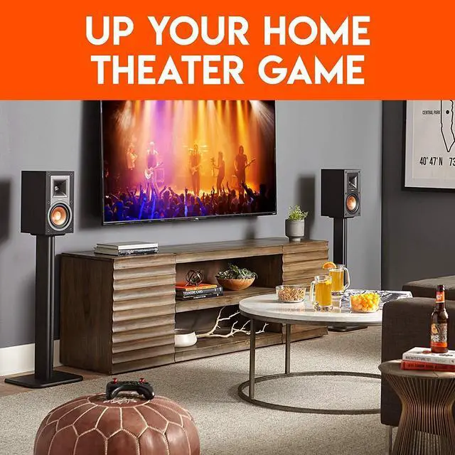 Alt view image 7 of 7 - Universal Floor Speaker Stands - Vibration-Absorbing MDF Design Works with Klipsch, Polk, JBL & Other Bookshelf Speakers Or Studio Monitors - Includes Sound Iso Pads & Carpet Spikes
