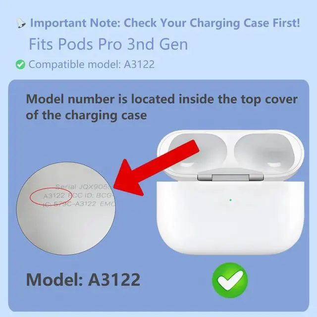 Alt view image 4 of 7 - OEM Left Single Earbud for Pod Pro 3st Generation, Model A3063 A3064 3065, Genuine Left Earbud Only, Compatible with Original Pods Pro 3 A3122 Charging Case