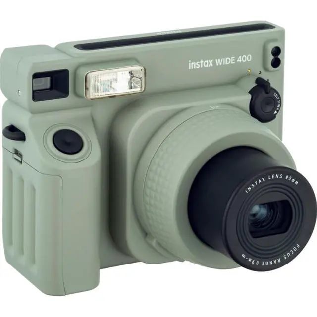 Alt view image 3 of 7 - INSTAX Wide 400 Instant Camera | Sage Green Bundled with INSTAX Wide Instant Film | 20 Exposures + Wide Album & Colored Frames + Cleaning Cloth (4 Items)