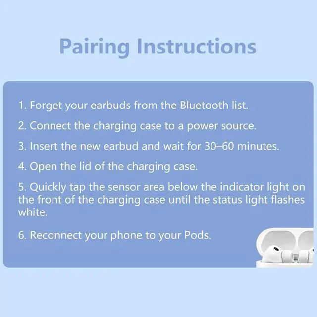 Alt view image 7 of 7 - OEM Left Single Earbud for Pod Pro 3st Generation, Model A3063 A3064 3065, Genuine Left Earbud Only, Compatible with Original Pods Pro 3 A3122 Charging Case