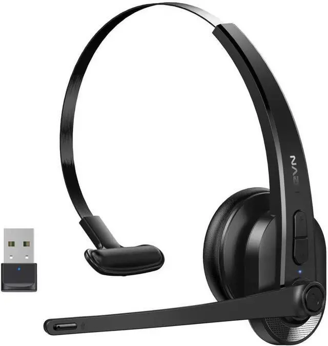 Main image of Wireless Headset with Mic for Work, Bluetooth Headset with AI Noise Cancelling Microphone, Wireless Headphones with Mic & Mute Button, USB Dongle for Work from Home/PC/Computer/Call Center/ Teams/Zoom