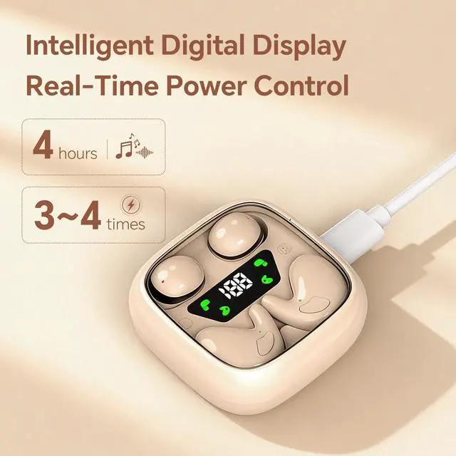 Alt view image 5 of 7 - Flat Sleep Mini Invisible Small Tiny Earbuds Wireless Bluetooth Ear Buds for Sleeping Headphones Micro Smallest Discreet Sleep Earbuds Earphones for Side Sleepers, Small Ears Canals Women, Work
