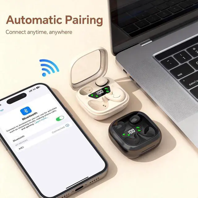 Alt view image 7 of 7 - Flat Sleep Mini Invisible Small Tiny Earbuds Wireless Bluetooth Ear Buds for Sleeping Headphones Micro Smallest Discreet Sleep Earbuds Earphones for Side Sleepers, Small Ears Canals Women, Work