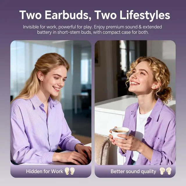 Alt view image 3 of 3 - Mini Invisible Small Earbuds Set Sleep Ear Buds Wireless Bluetooth for Small Ears Canals Side Sleepers Tiny Micro Low Profile Smallest Hidden Discreet Earbuds 2 Pack Headphones for Work
