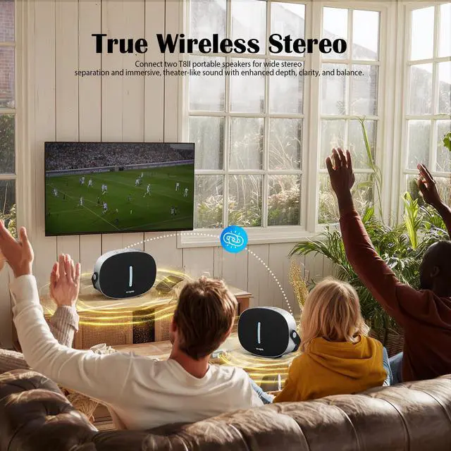 Alt view image 3 of 7 - 96W Max Portable Loud Bluetooth Speaker with Lights | Speakers Bluetooth 5.4 Wireless Outdoor Boombox, Powerful Bass/Crystal Sound, Fast Charge/USB/AUX for Home/Party