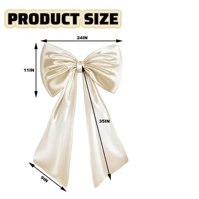 Alt view image 2 of 6 - Large Bow Decor for Room, Large Champagne Gold Bow Birthday Party Backdrop, Wall and Door Decorations for Birthday, Wedding, Bridal Shower, Coquette Theme (Champagne Gold)
