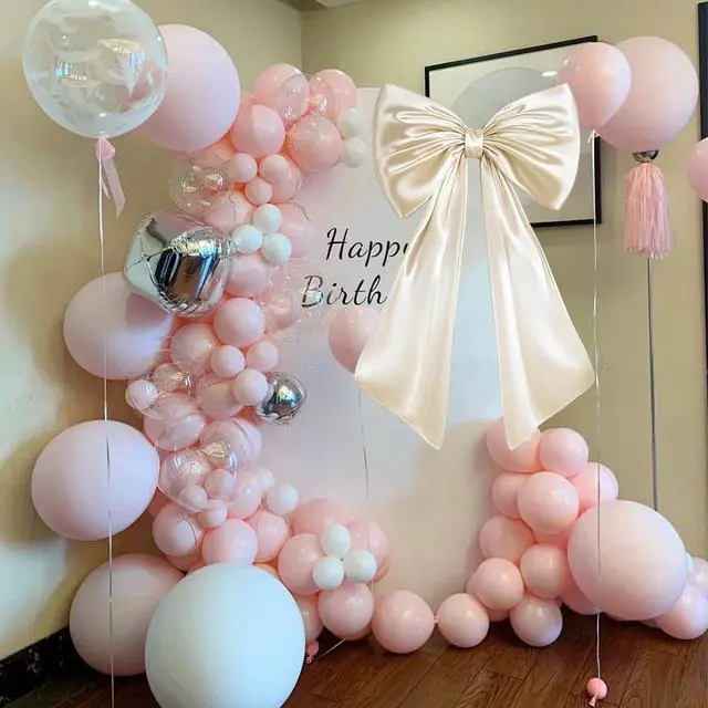 Alt view image 6 of 6 - Large Bow Decor for Room, Large Champagne Gold Bow Birthday Party Backdrop, Wall and Door Decorations for Birthday, Wedding, Bridal Shower, Coquette Theme (Champagne Gold)