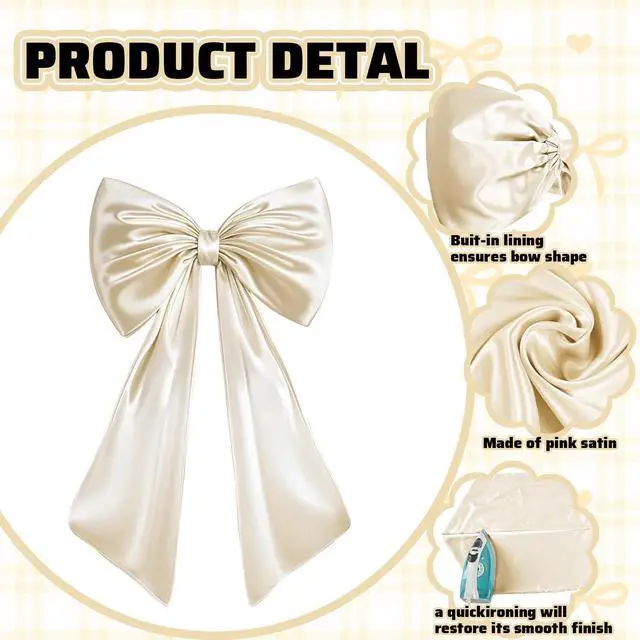 Alt view image 3 of 6 - Large Bow Decor for Room, Large Champagne Gold Bow Birthday Party Backdrop, Wall and Door Decorations for Birthday, Wedding, Bridal Shower, Coquette Theme (Champagne Gold)