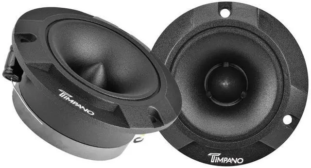 Main image of TPT-ST2 Black Slim Super Tweeter, 600 Watts 4 Ohm, 105 dB, 1 in Voice Coil, 3.85 inch Pro Car Sound System Bullet Tweeters (Pair)