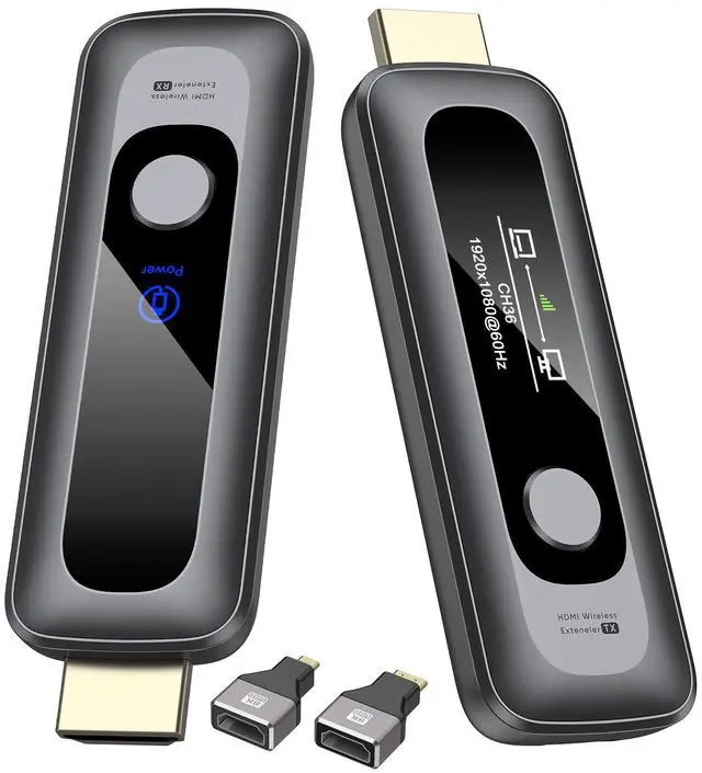 Main image of Wireless HDMI Transmitter and Receiver 2.4G/5G Plug&Play | HDMI Wireless Extender with Smart Display-1080P@60Hz, 328FT/100M Long Range for TV/Projector/Monitor from Laptop/Pc/TV box