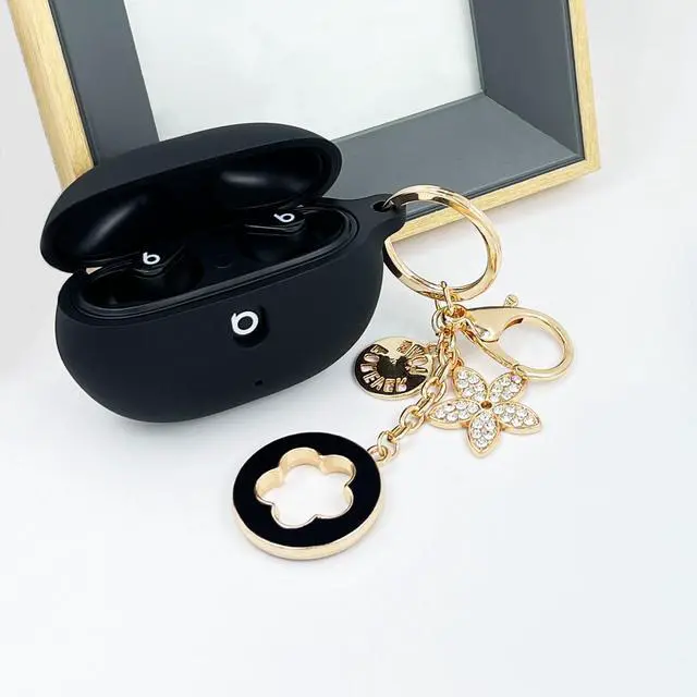 Alt view image 2 of 7 - Case Compatible with Beats Studio Buds (2021) / Beats Studio Buds + (2023) Silicone Protective Case for Beats Wireless Earbuds with Keychain (Black)