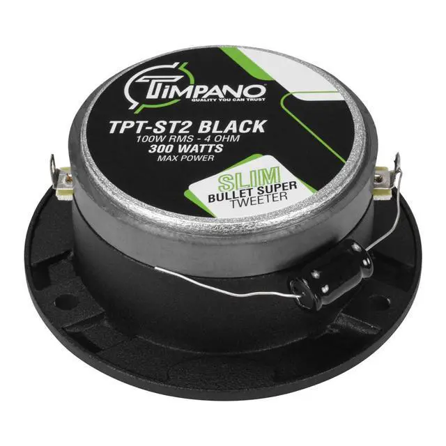 Alt view image 6 of 7 - TPT-ST2 Black Slim Super Tweeter, 600 Watts 4 Ohm, 105 dB, 1 in Voice Coil, 3.85 inch Pro Car Sound System Bullet Tweeters (Pair)