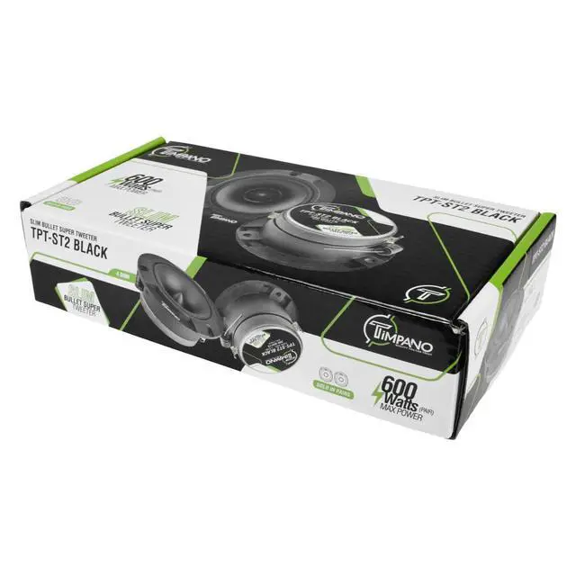 Alt view image 7 of 7 - TPT-ST2 Black Slim Super Tweeter, 600 Watts 4 Ohm, 105 dB, 1 in Voice Coil, 3.85 inch Pro Car Sound System Bullet Tweeters (Pair)