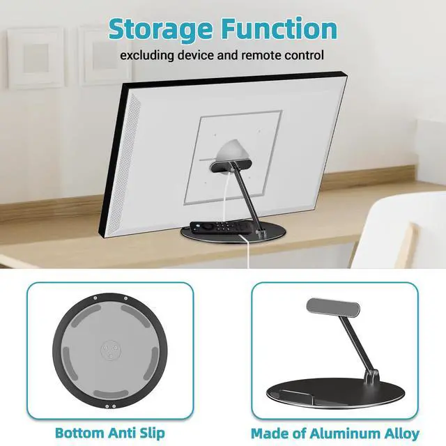 Alt view image 3 of 7 - Adjustable Stand for Echo Show 21 & Show 15, 90° Tilt, 360° Swivel | Metal, No Assembly, Horizontal or Vertical Mode Screen Stand for Alexa Show 15, Easy to Use, Echo Show 15 Stand for Kitchen