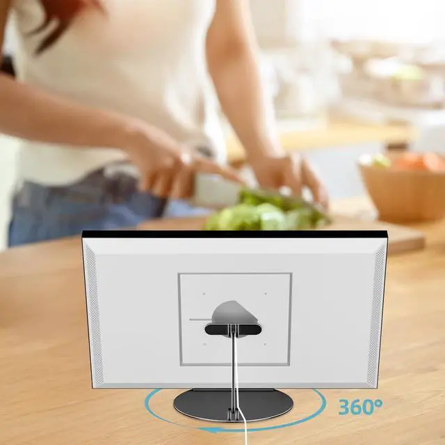 Alt view image 7 of 7 - Adjustable Stand for Echo Show 21 & Show 15, 90° Tilt, 360° Swivel | Metal, No Assembly, Horizontal or Vertical Mode Screen Stand for Alexa Show 15, Easy to Use, Echo Show 15 Stand for Kitchen