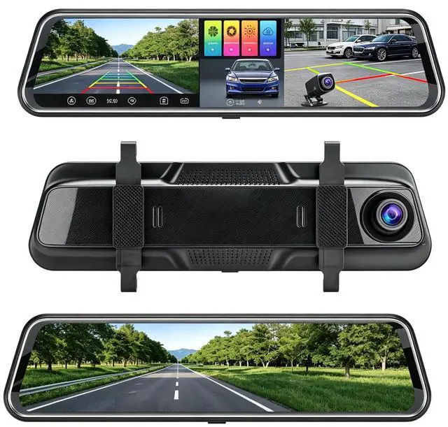 Main image of Rear View Mirror Dash Camera for Car Security Front and Rear Dash Cam, Dashcam 10 Touch Screen Dual Cameras Car Video Recorder Night Vision G-Sensor Parking Assistance 24H Parking Monitor