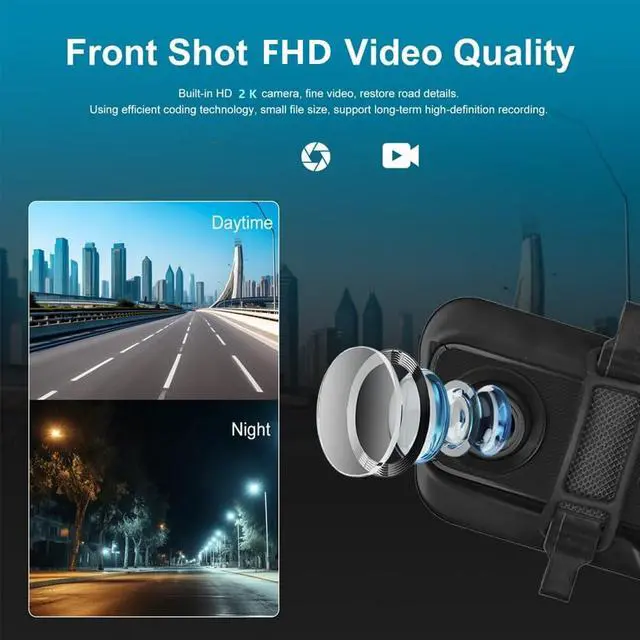 Alt view image 7 of 7 - Rear View Mirror Dash Camera for Car Security Front and Rear Dash Cam, Dashcam 10 Touch Screen Dual Cameras Car Video Recorder Night Vision G-Sensor Parking Assistance 24H Parking Monitor