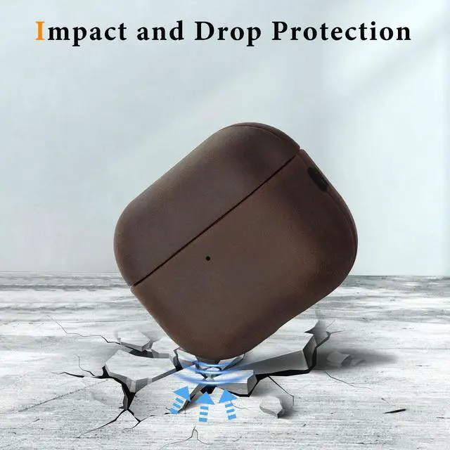 Alt view image 2 of 7 - Genuine Leather AirPods Pro 3 Case Compatible with MagSafe | Handcrafted Vintage Leather Develops Unique Patina. Shockproof Drop Protection Ideal for Business Commute and Daily Use