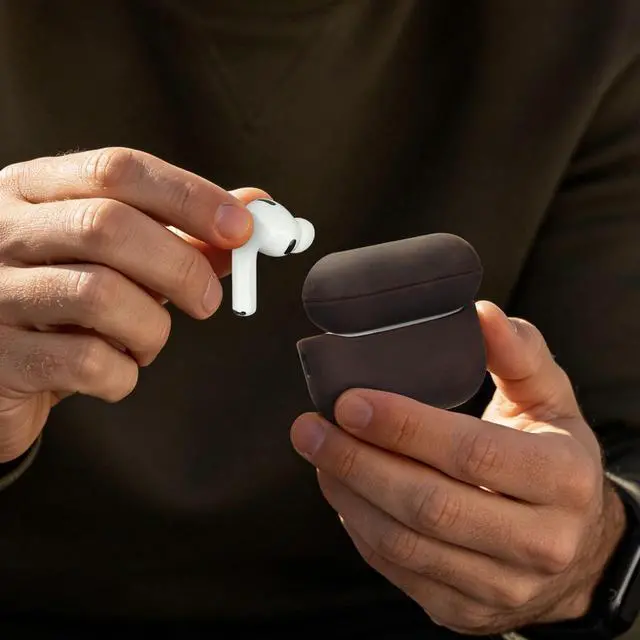 Alt view image 7 of 7 - Genuine Leather AirPods Pro 3 Case Compatible with MagSafe | Handcrafted Vintage Leather Develops Unique Patina. Shockproof Drop Protection Ideal for Business Commute and Daily Use