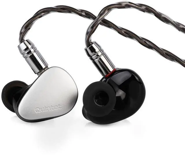 Main image of Kiwi Ears Quintet 1DD + 2BA + 1 Planar + 1 PZT Hybrid IEMs | with Detachable Silver-Plated OFC Cable, Metal Faceplate, 3D-Printed Resin Shell for Musicians Audiophiles