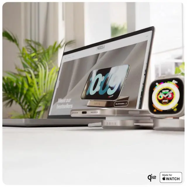 Alt view image 7 of 7 - Charging Cable Pro 3 | The Only Cable that Charges MacBook 140W + iPhone MagSafe Qi2 Wireless 15W + Apple Watch Fast Charge | MFi Certified | Power Adapter Not Included | 4.9 ft | White