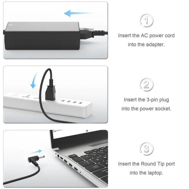 Alt view image 5 of 6 - 65W Laptop Charger for Lenovo IdeaPad 3 1 Flex 4 5 6 | Compatible with Flex 1470 1480 1570 1580, Ideapad 110 330 330s 510 520 530s 710s S145 S340 Power Supply