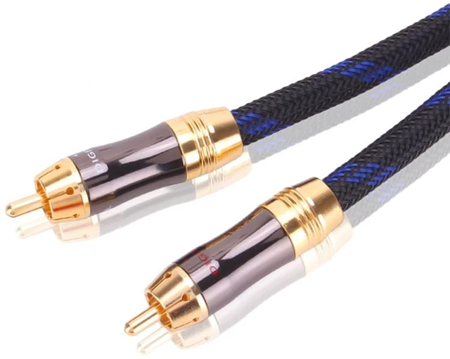 Alt view image 3 of 7 - Dual Shielded (OD 8.0mm) 1 RCA Male to 2 RCA Male Audio Cable RCA Y-Adapter Subwoofer Cable (10 Feet)